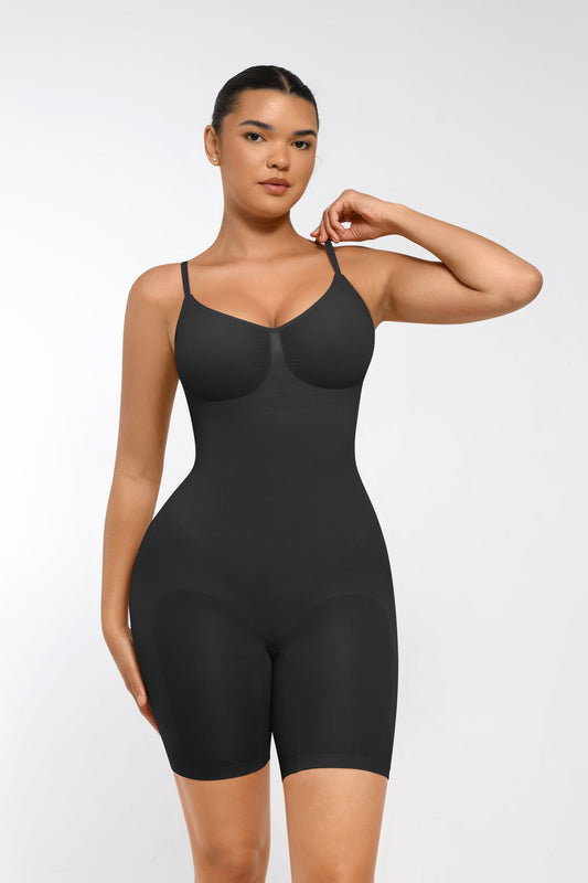 Moldeador de cuerpo completo, transpirable, sexy, con correa ajustable, color sólido