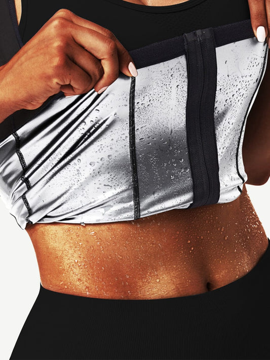 Chaleco azul con cremallera, talla grande, para una postura correcta