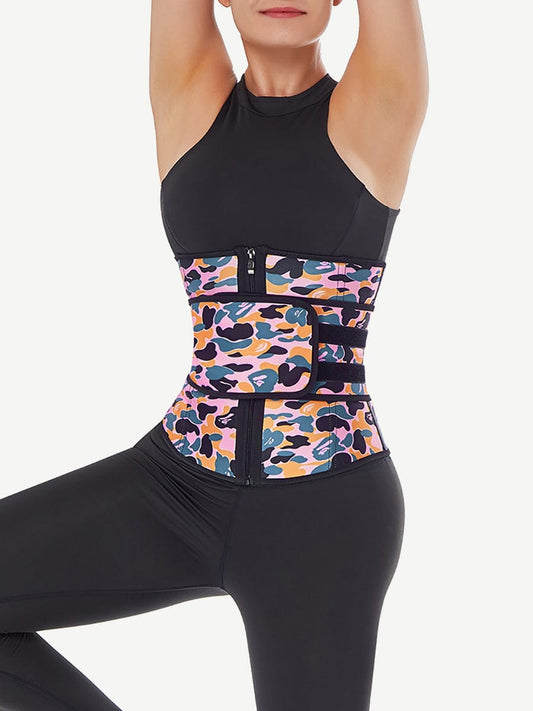 Cinturón moldeador de cintura de látex con estampado de camuflaje, quemador de grasa