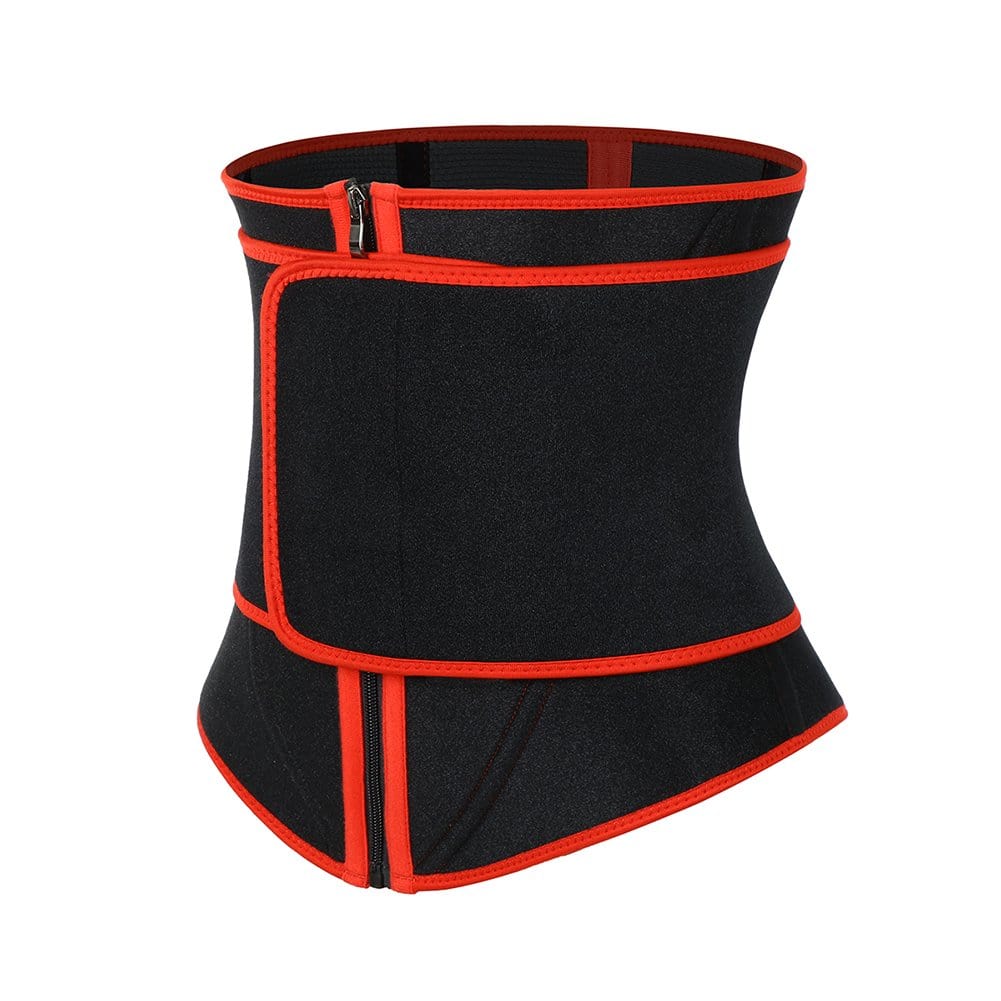 Faja moldeadora de cintura de neopreno negro con 10 varillas de acero, color negro