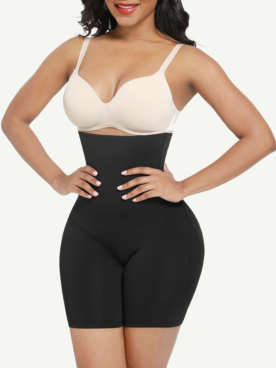 Pantalones cortos moldeadores de cintura alta y abdomen, levantadores de glúteos con dos varillas de acero