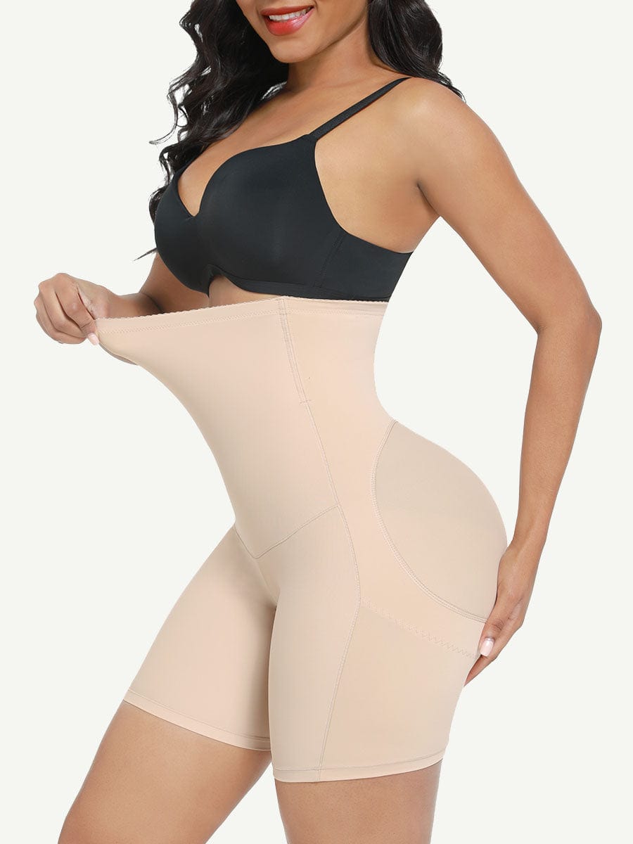 Pantalones cortos moldeadores de cintura alta y abdomen, levantadores de glúteos con dos varillas de acero