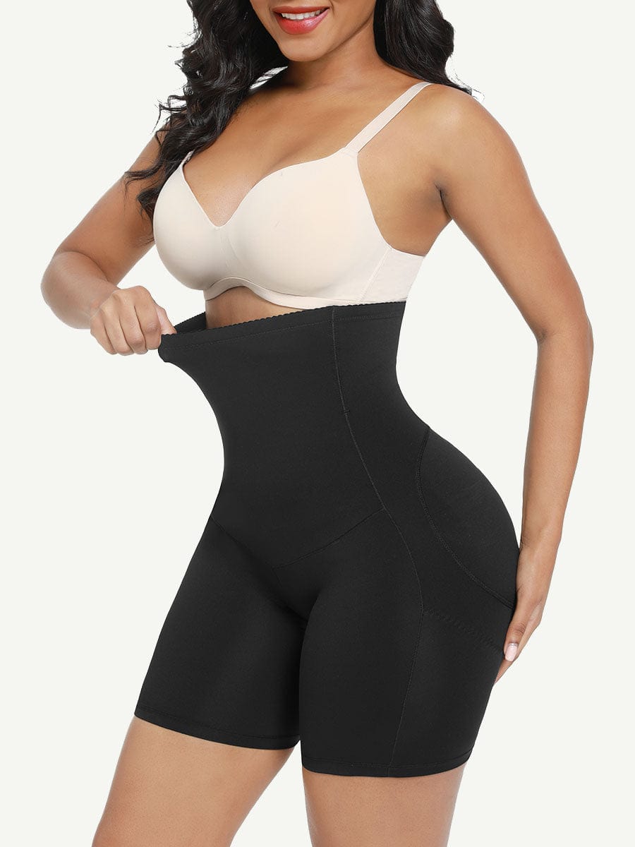 Pantalones cortos moldeadores de cintura alta y abdomen, levantadores de glúteos con dos varillas de acero