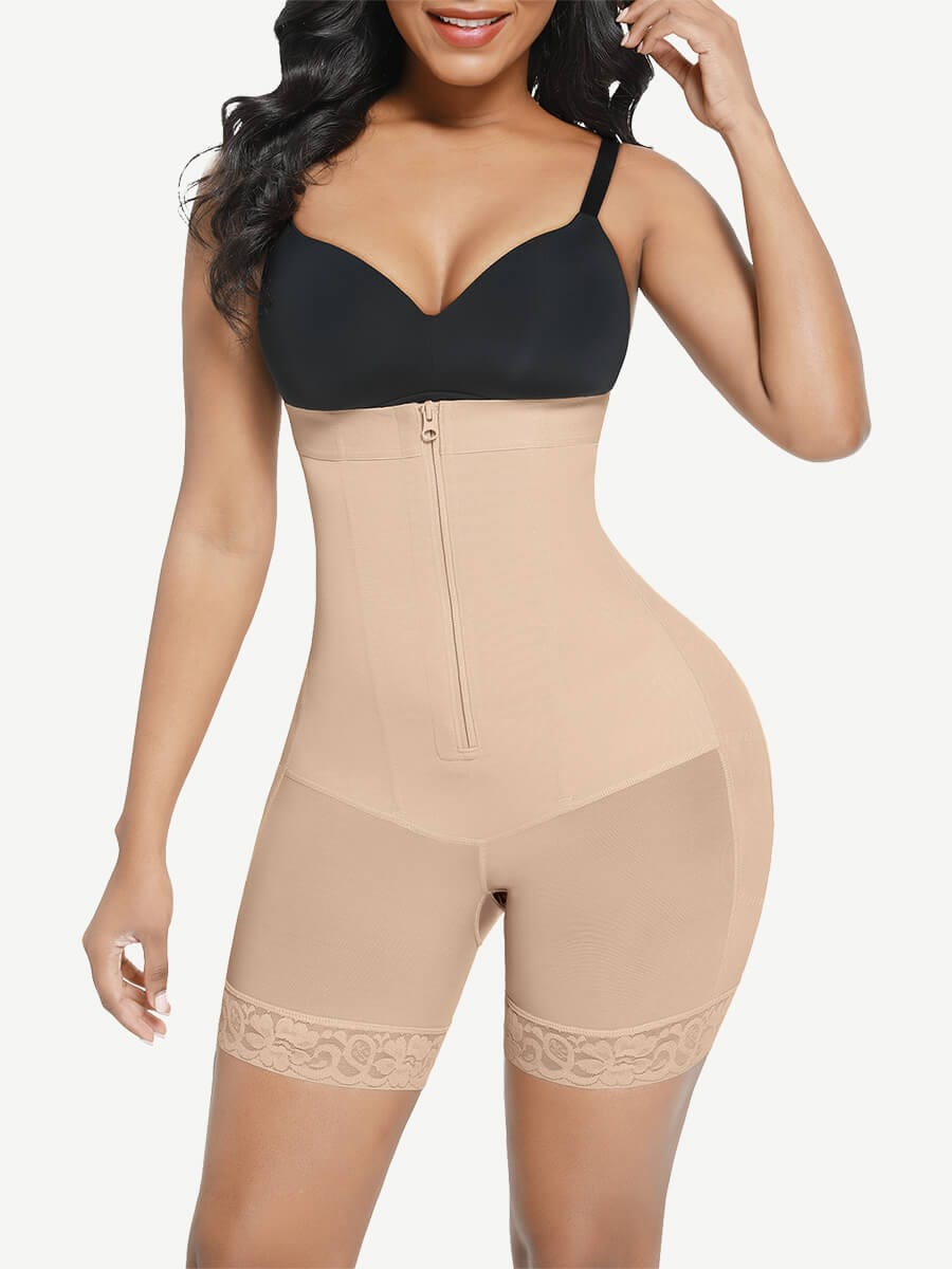 Pantalones cortos moldeadores de cintura alta con realce de glúteos y cuatro varillas de acero
