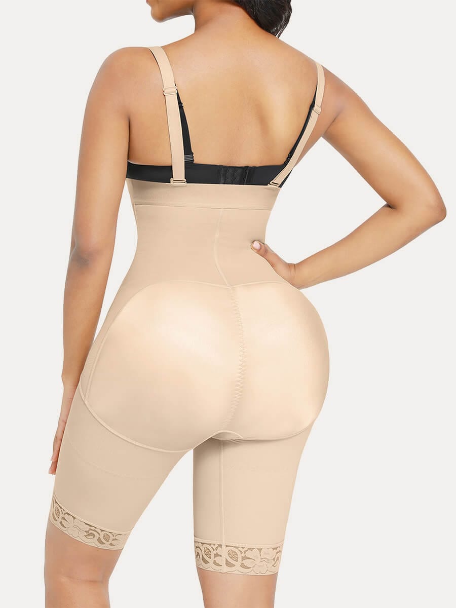 Pantalones cortos postoperatorios de cintura alta hasta la rodilla, elásticos y sexys.