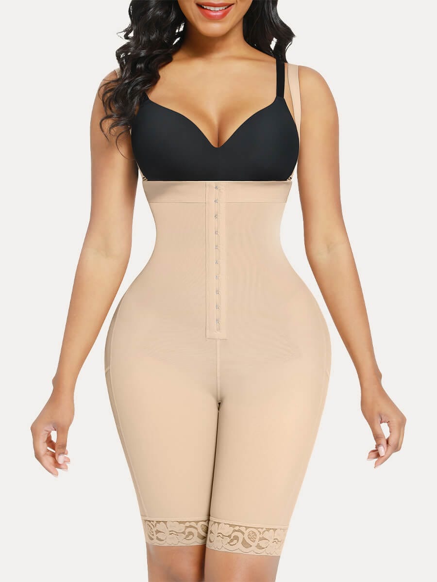Pantalones cortos postoperatorios de cintura alta hasta la rodilla, elásticos y sexys.
