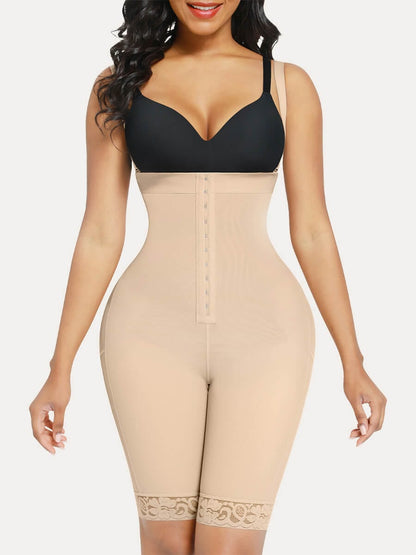Pantalones cortos postoperatorios de cintura alta hasta la rodilla, elásticos y sexys.