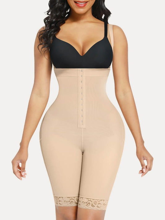 Pantalones cortos postoperatorios de cintura alta hasta la rodilla, elásticos y sexys.