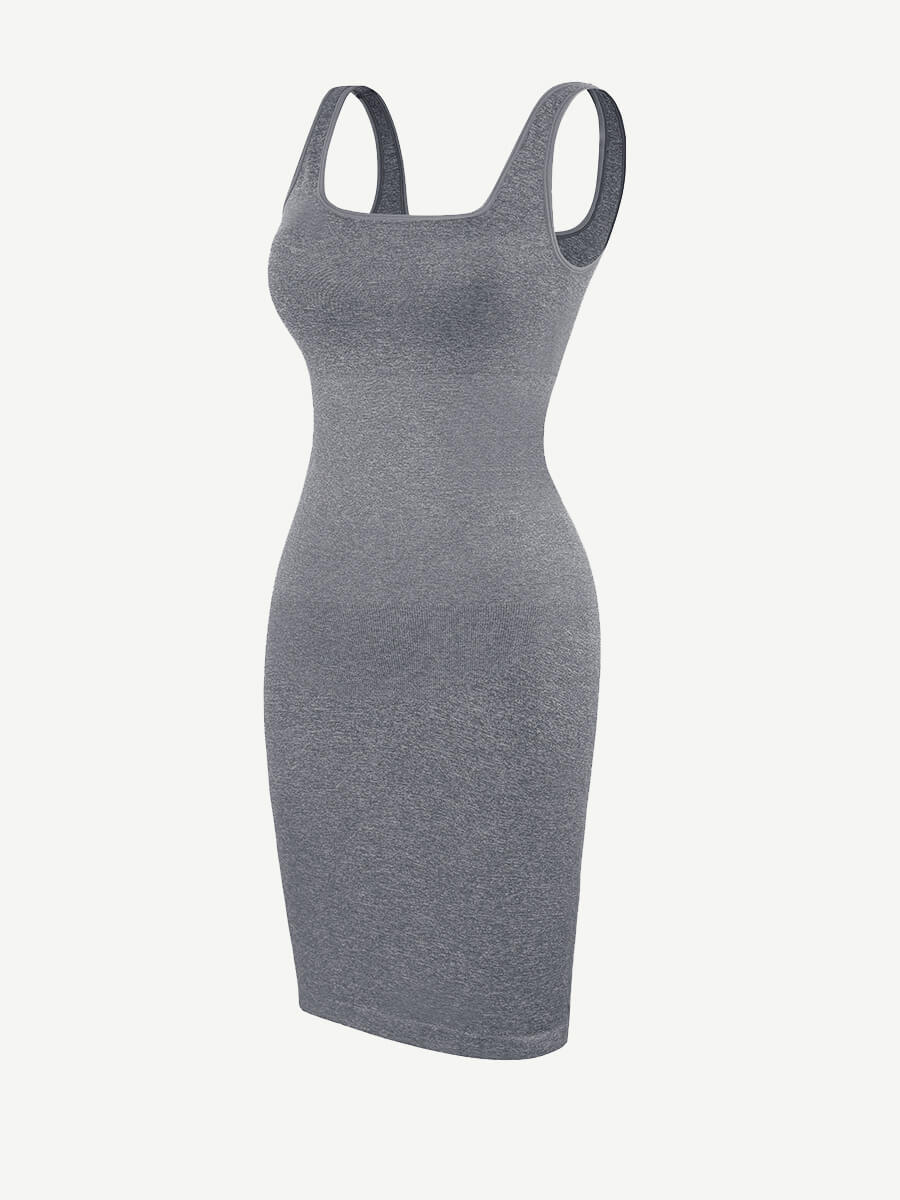 Vestido moldeador de escote cuadrado ecológico sin costuras