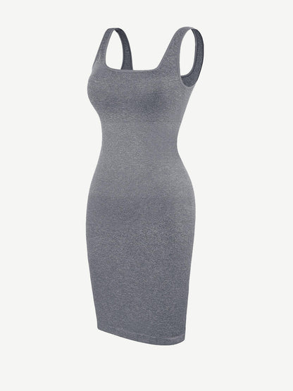 Vestido moldeador de escote cuadrado ecológico sin costuras