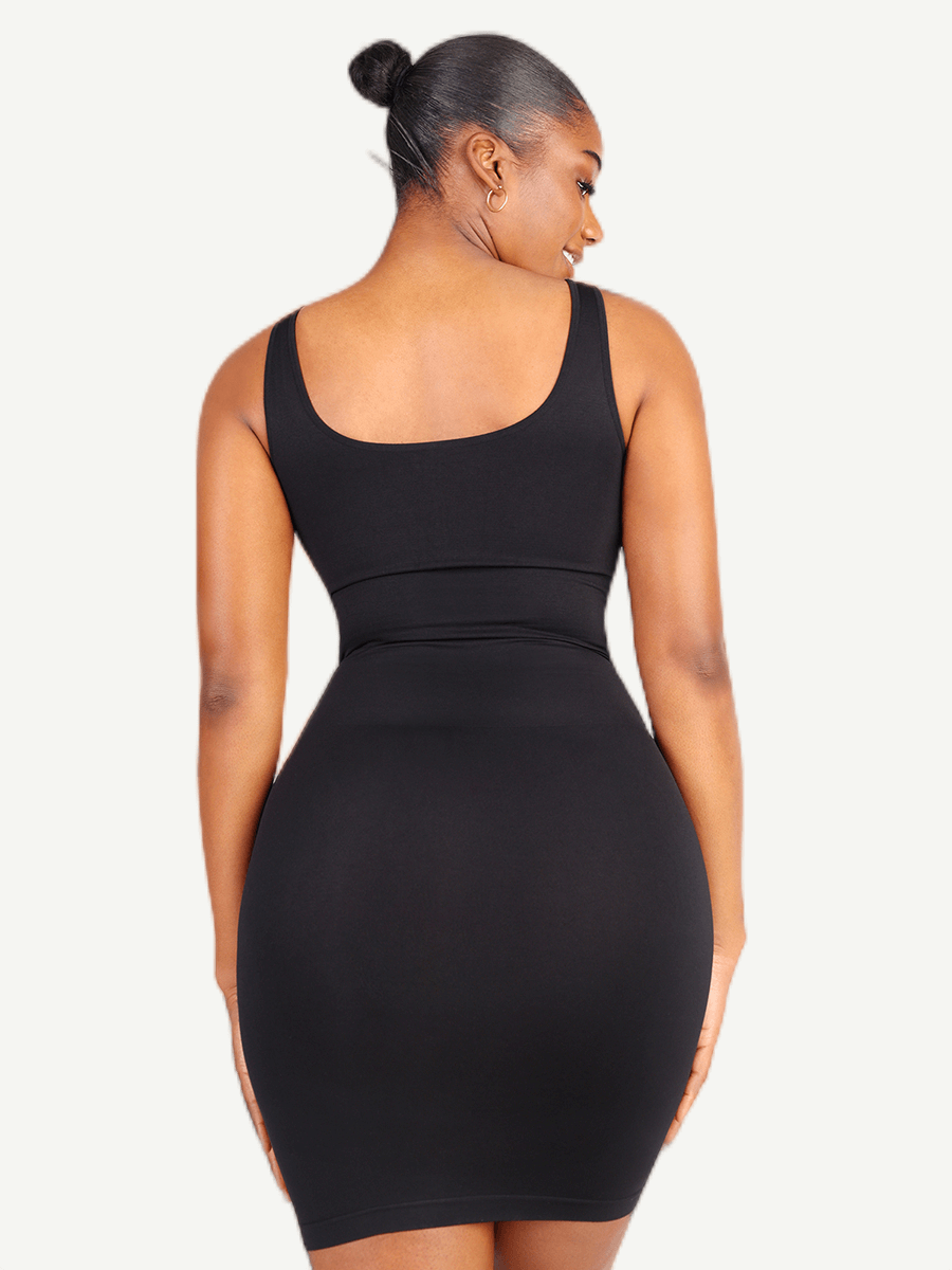 Vestido moldeador de escote cuadrado ecológico sin costuras