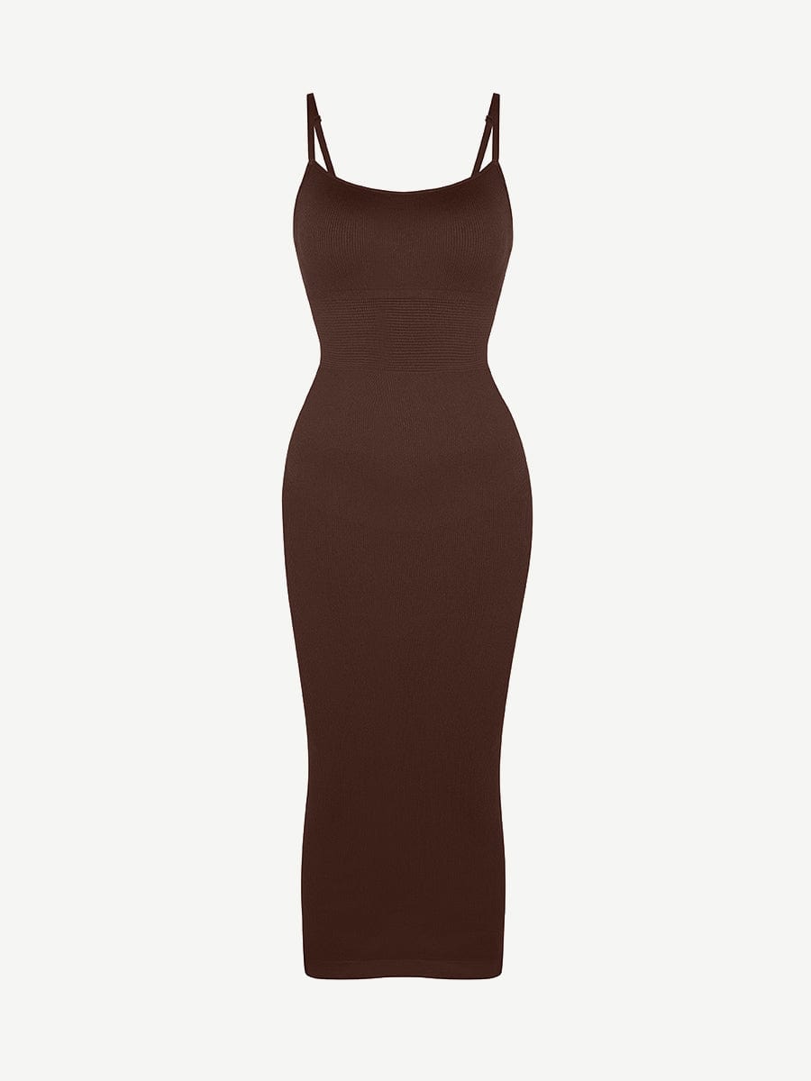 Vestido moldeador midi con control de cintura de 360°, ecológico y sin costuras