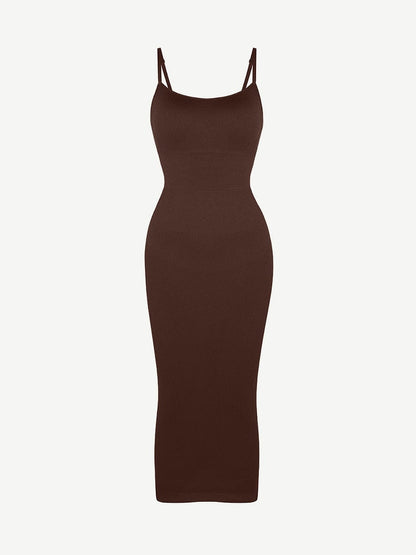 Vestido moldeador midi con control de cintura de 360°, ecológico y sin costuras