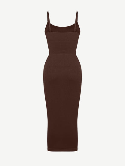 Vestido moldeador midi con control de cintura de 360°, ecológico y sin costuras
