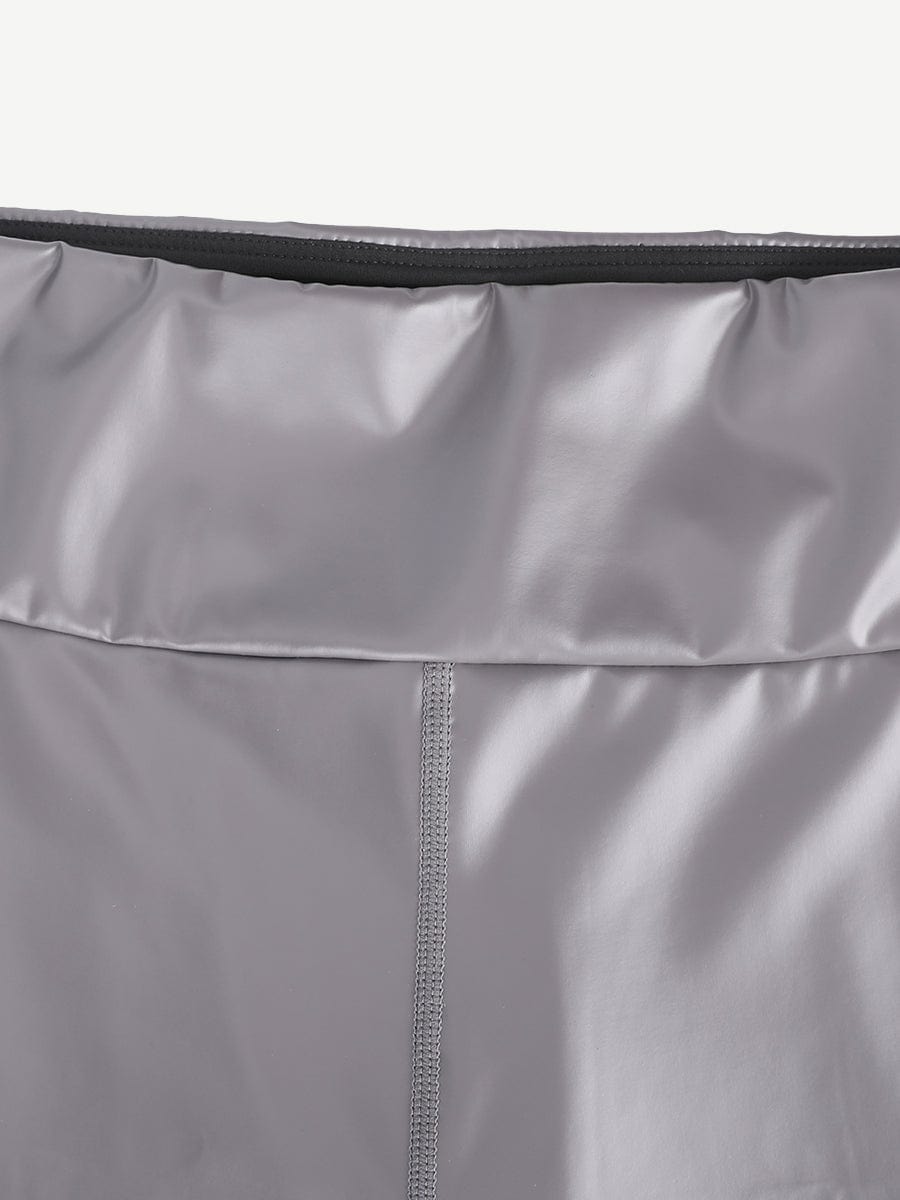 Pantalones deportivos de yoga y sauna con película plateada de cintura media