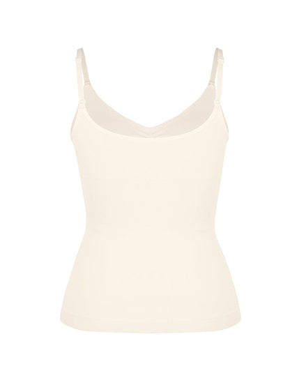 Camiseta sin mangas moldeadora de cintura y abdomen con soporte de busto sin costuras