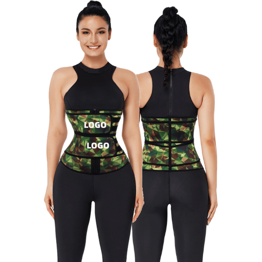 Faja reductora de cintura de látex de camuflaje