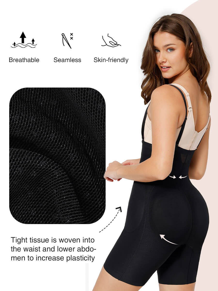 Faja moldeadora 3 en 1 con control de abdomen, cintura alta, acolchada, sin costuras, para caderas y glúteos
