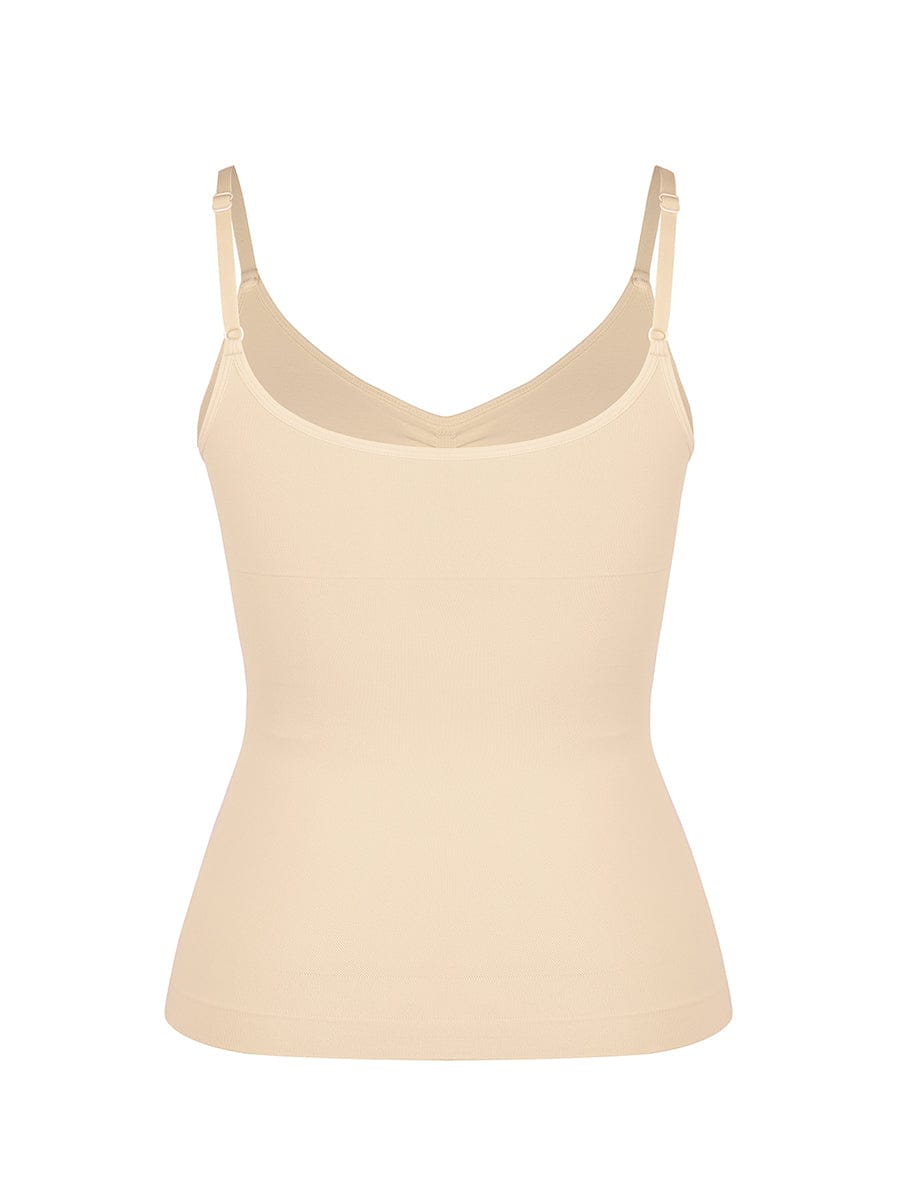 Camiseta sin mangas moldeadora de cintura y abdomen con soporte de busto sin costuras