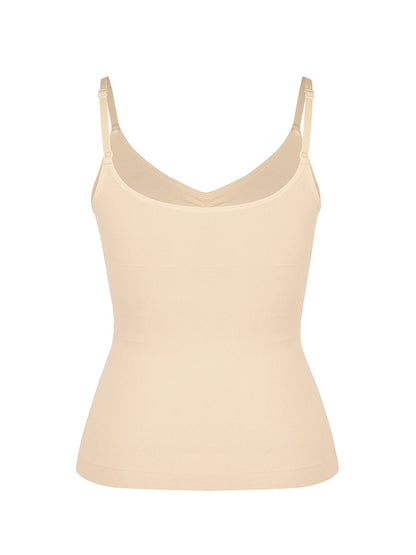 Camiseta sin mangas moldeadora de cintura y abdomen con soporte de busto sin costuras