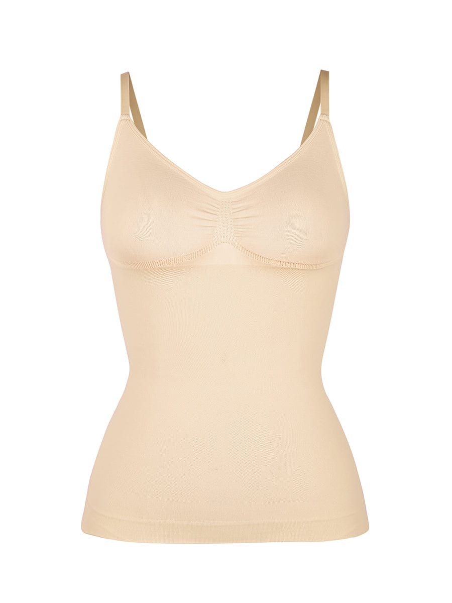 Camiseta sin mangas moldeadora de cintura y abdomen con soporte de busto sin costuras