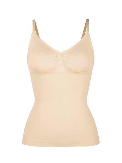 Camiseta sin mangas moldeadora de cintura y abdomen con soporte de busto sin costuras