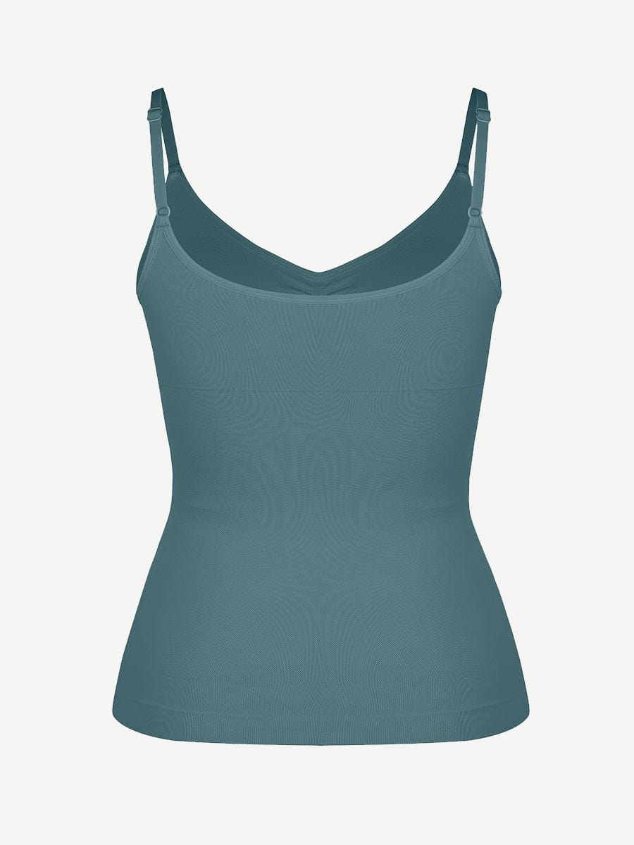 Camiseta sin mangas moldeadora de cintura y abdomen con soporte de busto sin costuras