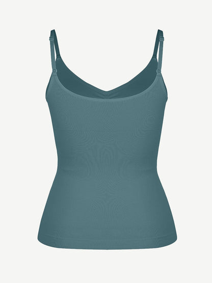 Camiseta sin mangas moldeadora de cintura y abdomen con soporte de busto sin costuras