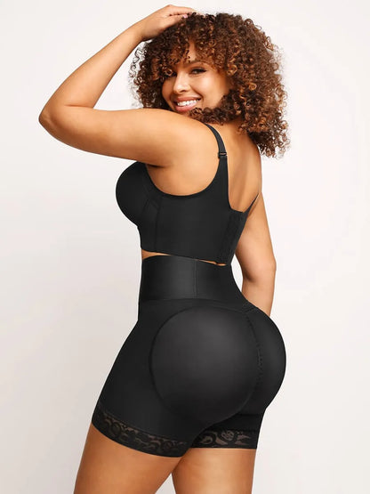 Shorts moldeadores de glúteos, control de abdomen y cintura media, estilo levanta glúteos, control de abdomen y muslos a media pierna