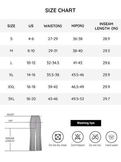 Pantalones de salón anchos de rayón acanalado
