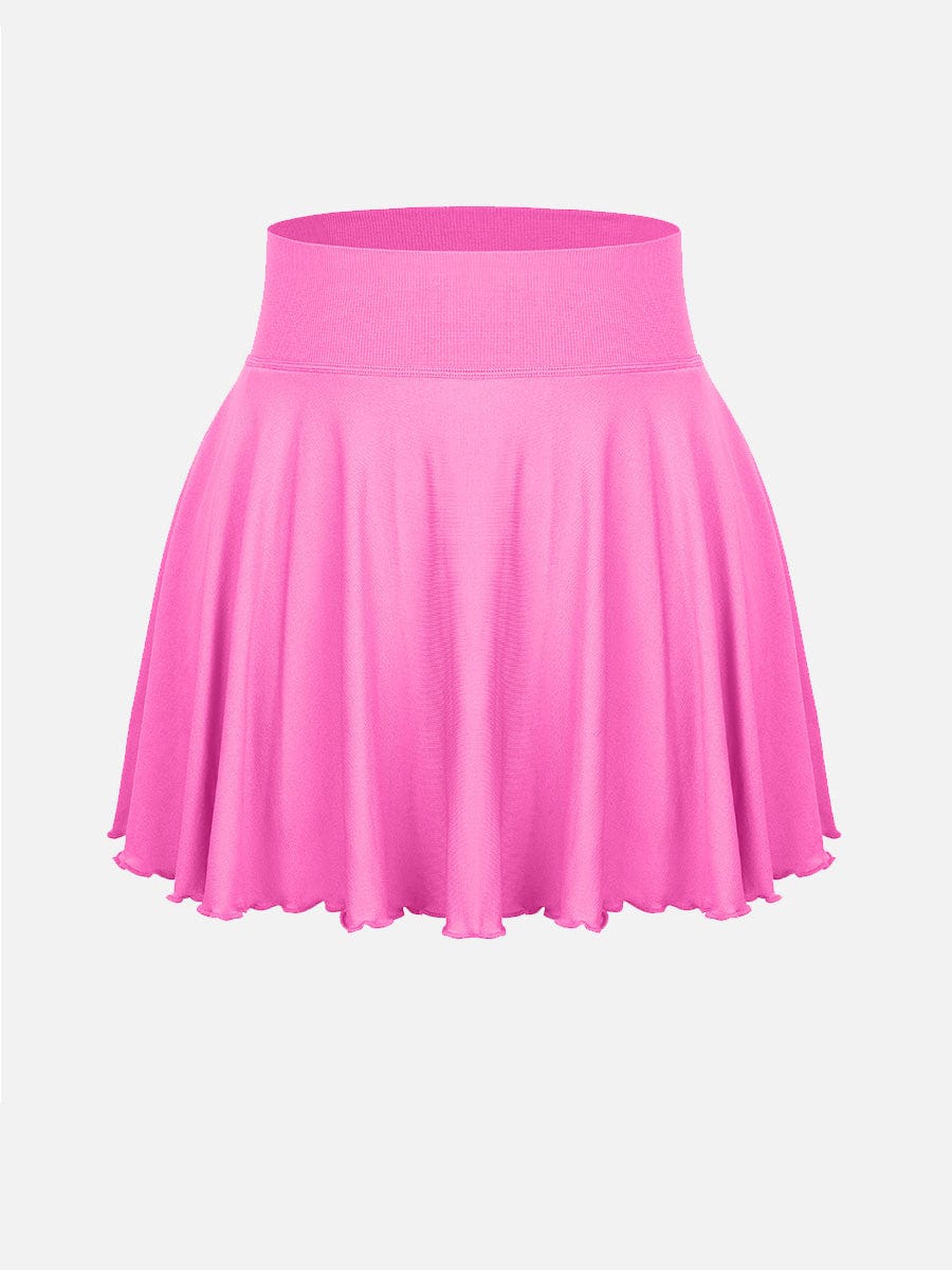 Falda acampanada de cintura media con volantes, pantalones cortos incorporados y bolsillos, venta