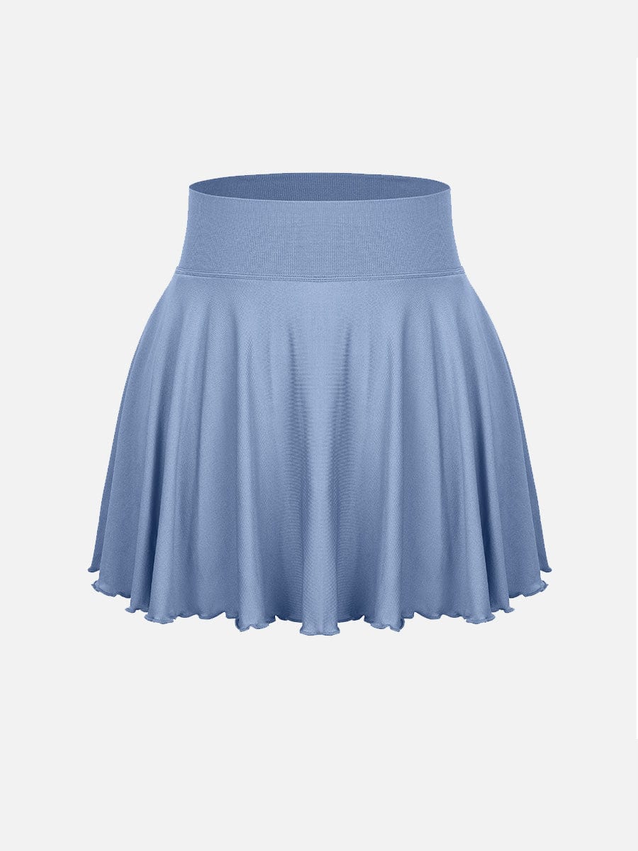 Falda acampanada de cintura media con volantes, pantalones cortos incorporados y bolsillos, venta
