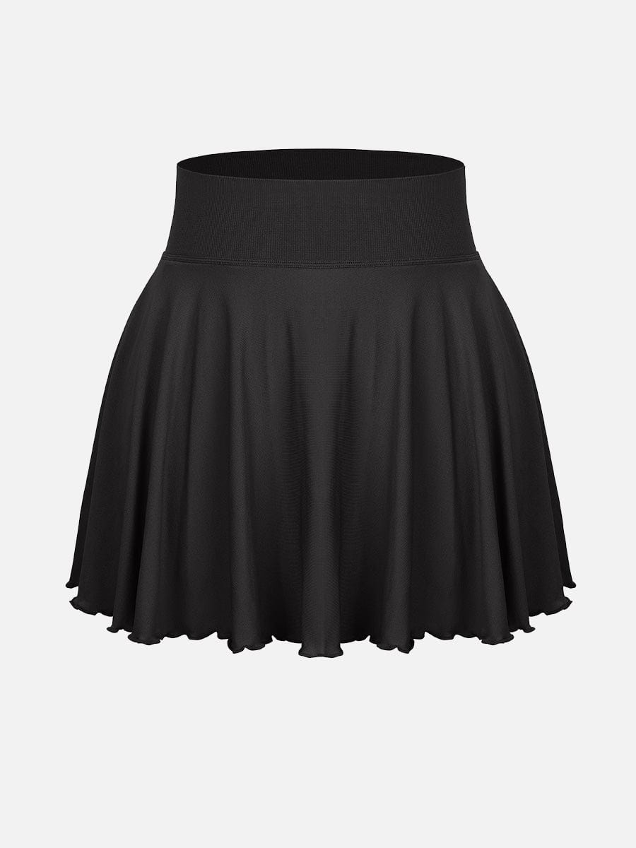 Falda acampanada de cintura media con volantes, pantalones cortos incorporados y bolsillos, venta