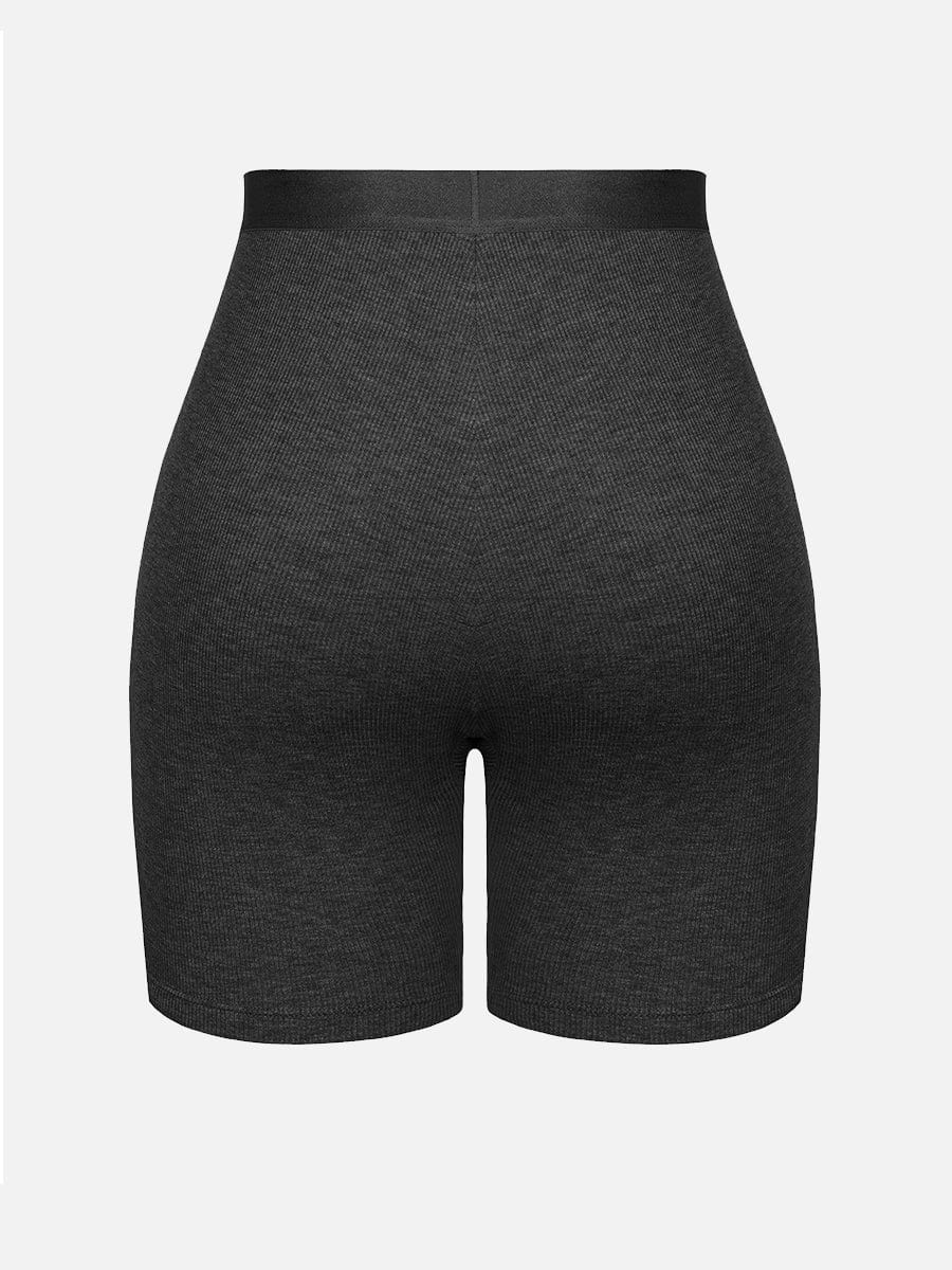 Bóxer ajustado de rayón acanalado, cintura media, transpirable