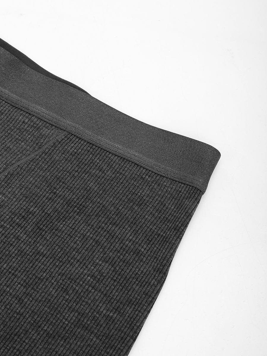 Bóxer ajustado de rayón acanalado, cintura media, transpirable