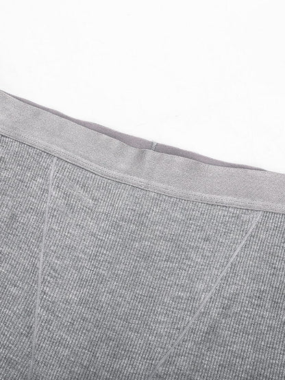 Bóxer ajustado de rayón acanalado, cintura media, transpirable