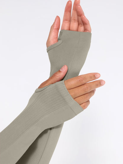 Camiseta de running con cremallera completa y agujeros para los pulgares, sin costuras