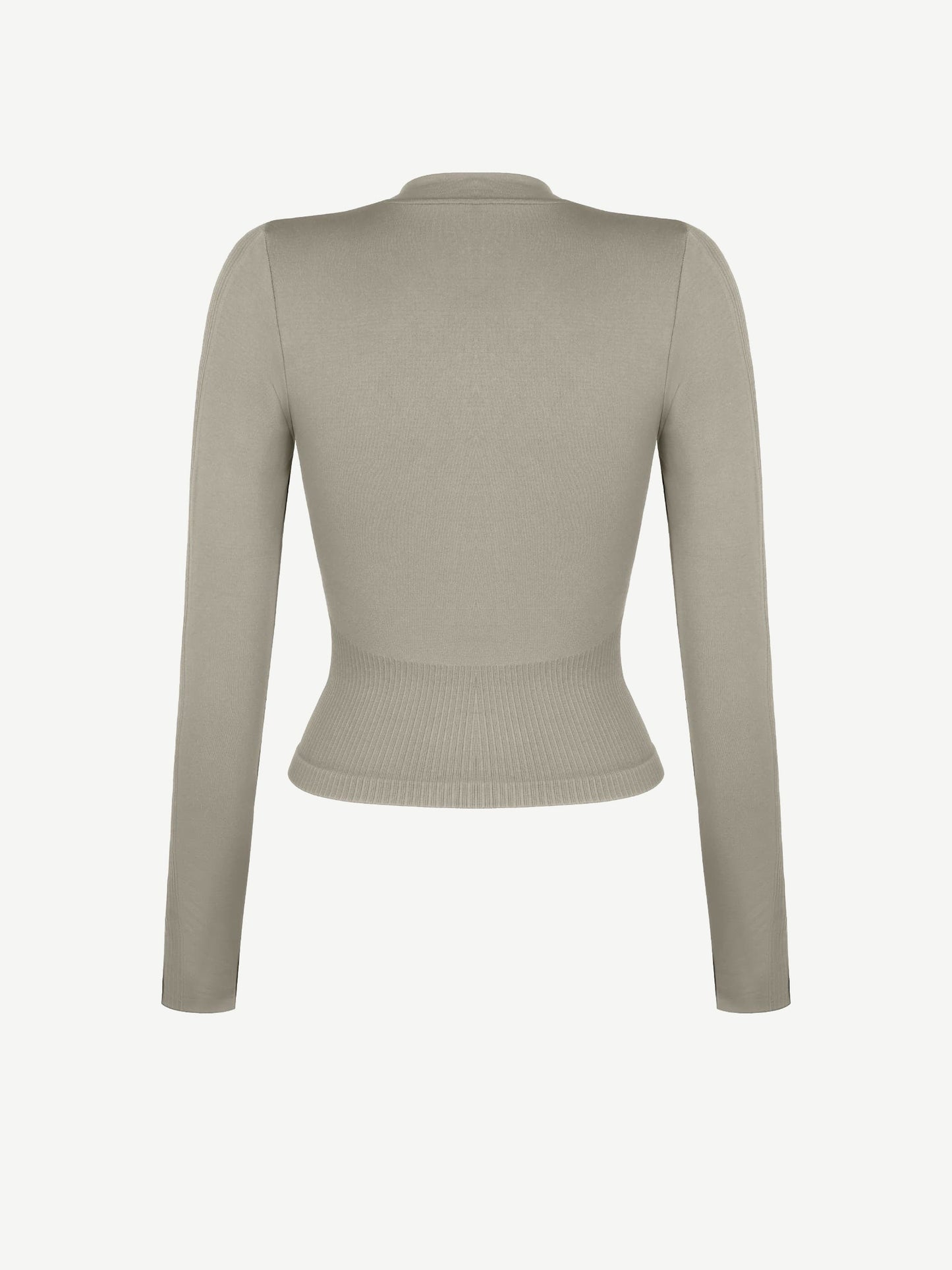 Camiseta de running con cremallera completa y agujeros para los pulgares, sin costuras