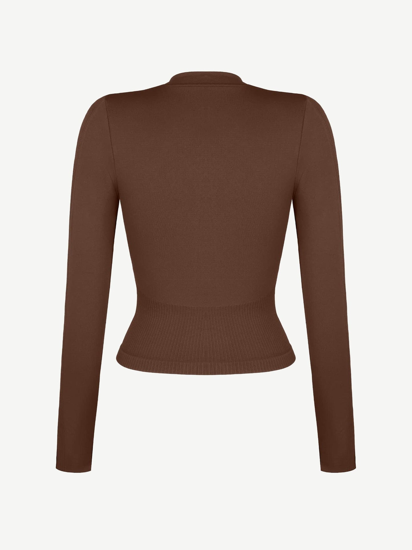 Camiseta de running con cremallera completa y agujeros para los pulgares, sin costuras