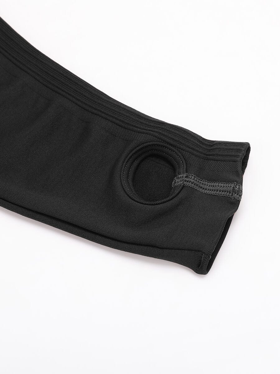 Camiseta de running con cremallera completa y agujeros para los pulgares, sin costuras