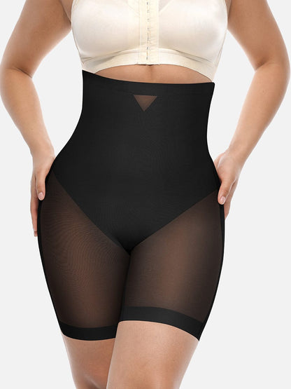 Pantalones cortos moldeadores de cintura alta que realzan los glúteos y adelgazan hasta la mitad del muslo