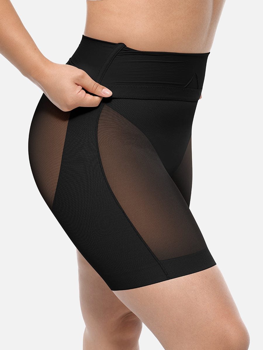 Pantalones cortos moldeadores de cintura alta que realzan los glúteos y adelgazan hasta la mitad del muslo