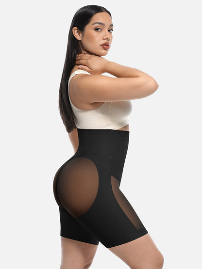 Pantalones cortos moldeadores de cintura alta que realzan los glúteos y adelgazan hasta la mitad del muslo