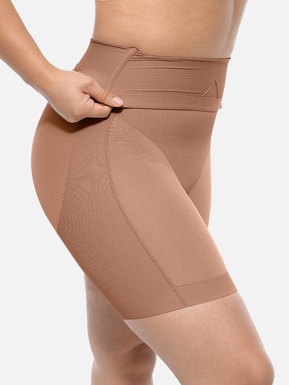 Pantalones cortos moldeadores de cintura alta que realzan los glúteos y adelgazan hasta la mitad del muslo