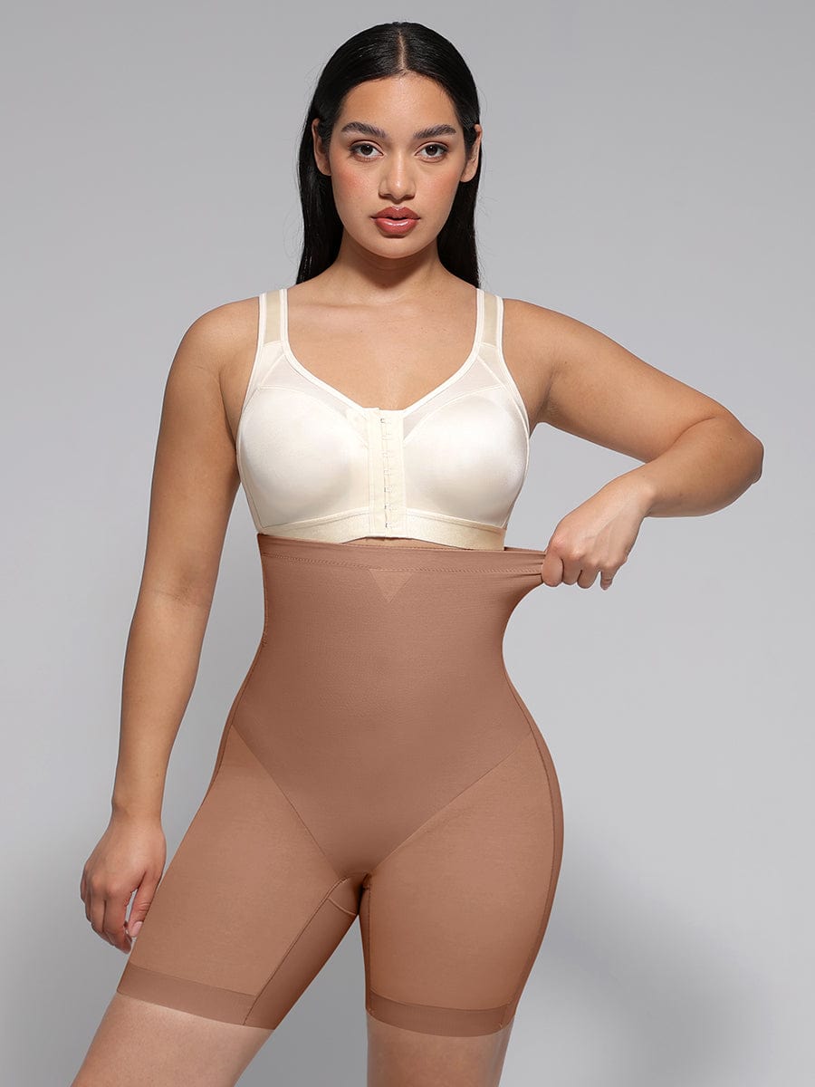Pantalones cortos moldeadores de cintura alta que realzan los glúteos y adelgazan hasta la mitad del muslo