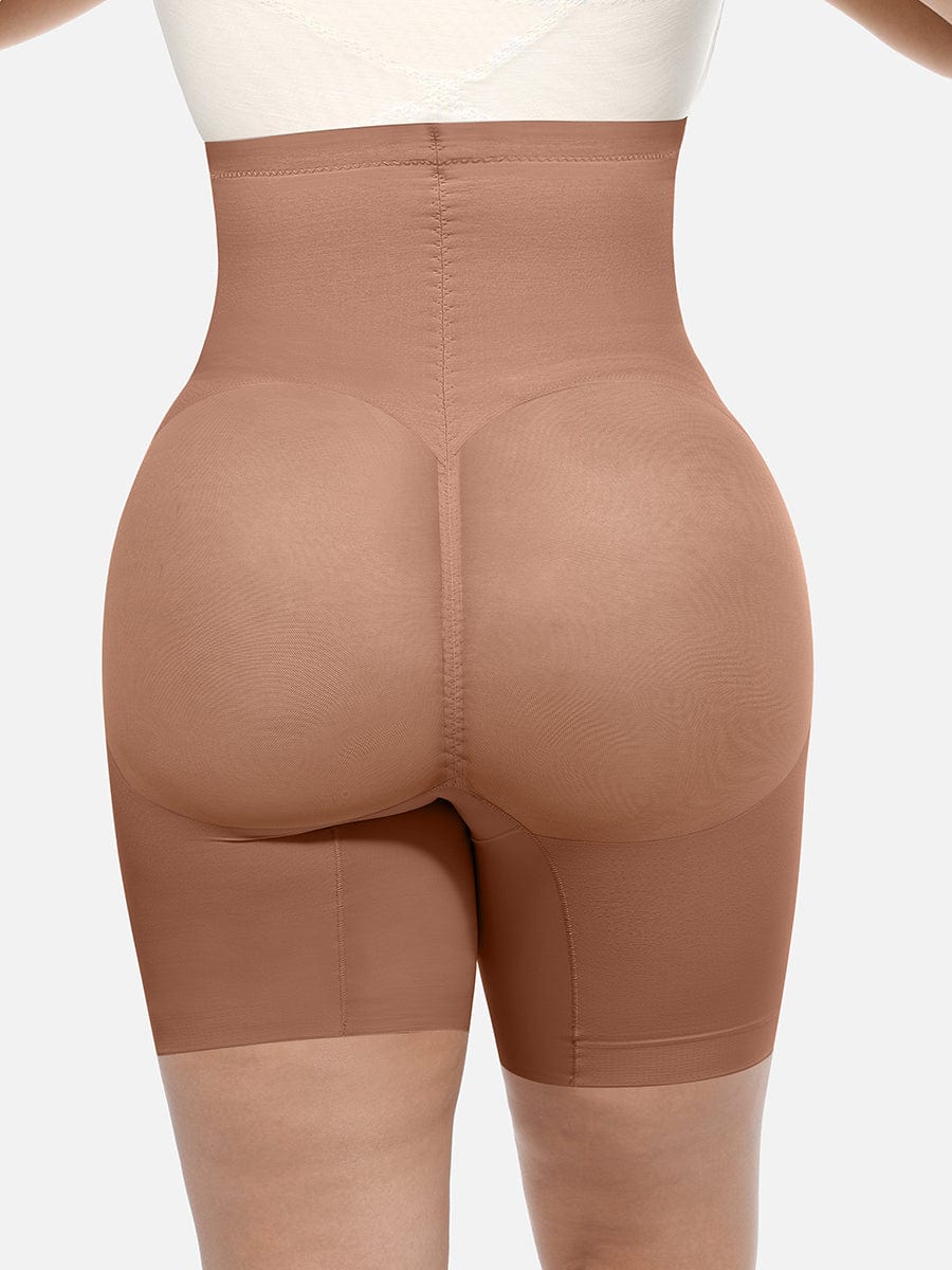 Pantalones cortos moldeadores de cintura alta que realzan los glúteos y adelgazan hasta la mitad del muslo