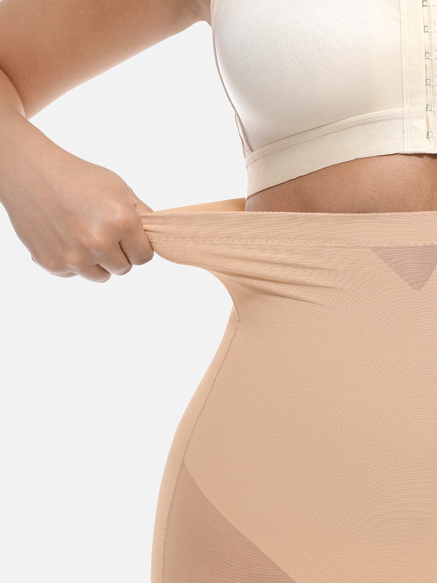 Pantalones cortos moldeadores de cintura alta que realzan los glúteos y adelgazan hasta la mitad del muslo