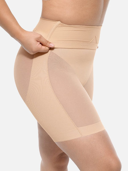 Pantalones cortos moldeadores de cintura alta que realzan los glúteos y adelgazan hasta la mitad del muslo