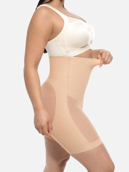 Pantalones cortos moldeadores de cintura alta que realzan los glúteos y adelgazan hasta la mitad del muslo