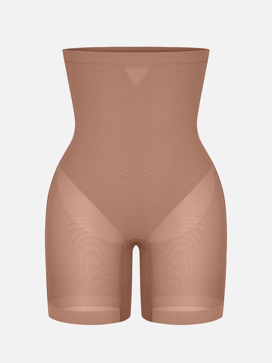 Pantalones cortos moldeadores de cintura alta que realzan los glúteos y adelgazan hasta la mitad del muslo